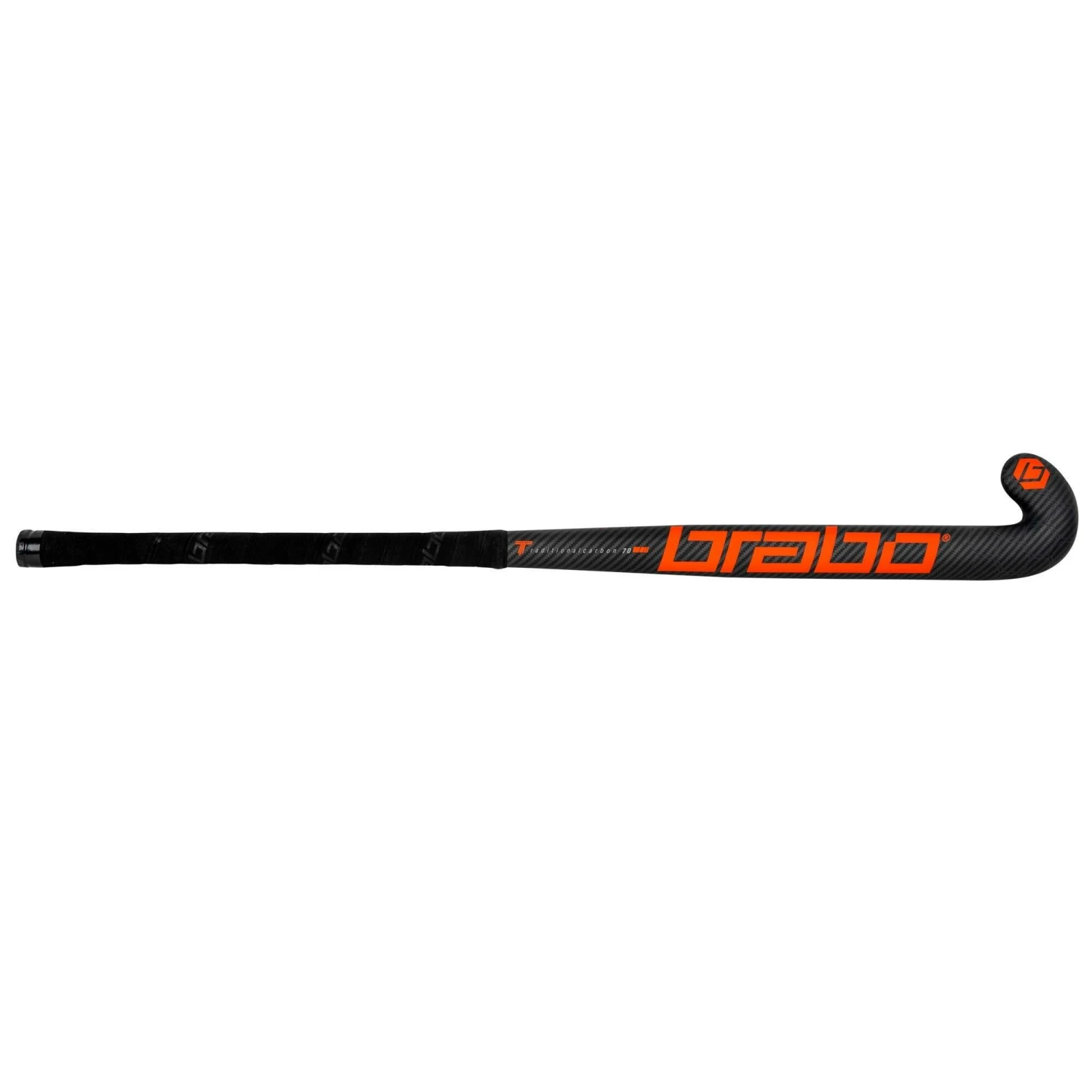 Brabo Traditional Carbon 70 CC hockeystick black orange Brabo Traditional Carbon 70 CC Hockeystick Black Orange -Hockey Serie Winkel 129896 000 03 1